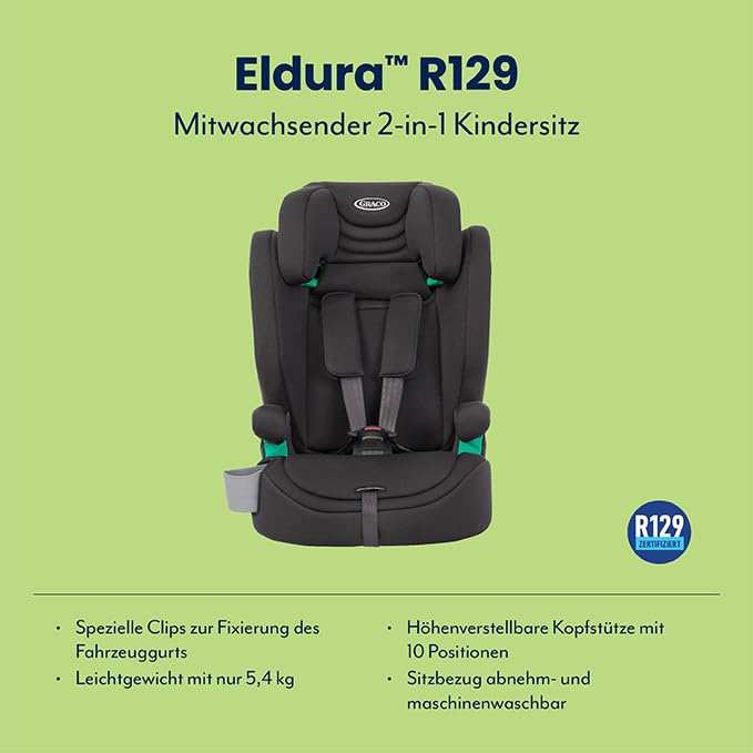 graco-eldura-r129-kindersitz-midnight-76-150-cm-2-in-1 image 7