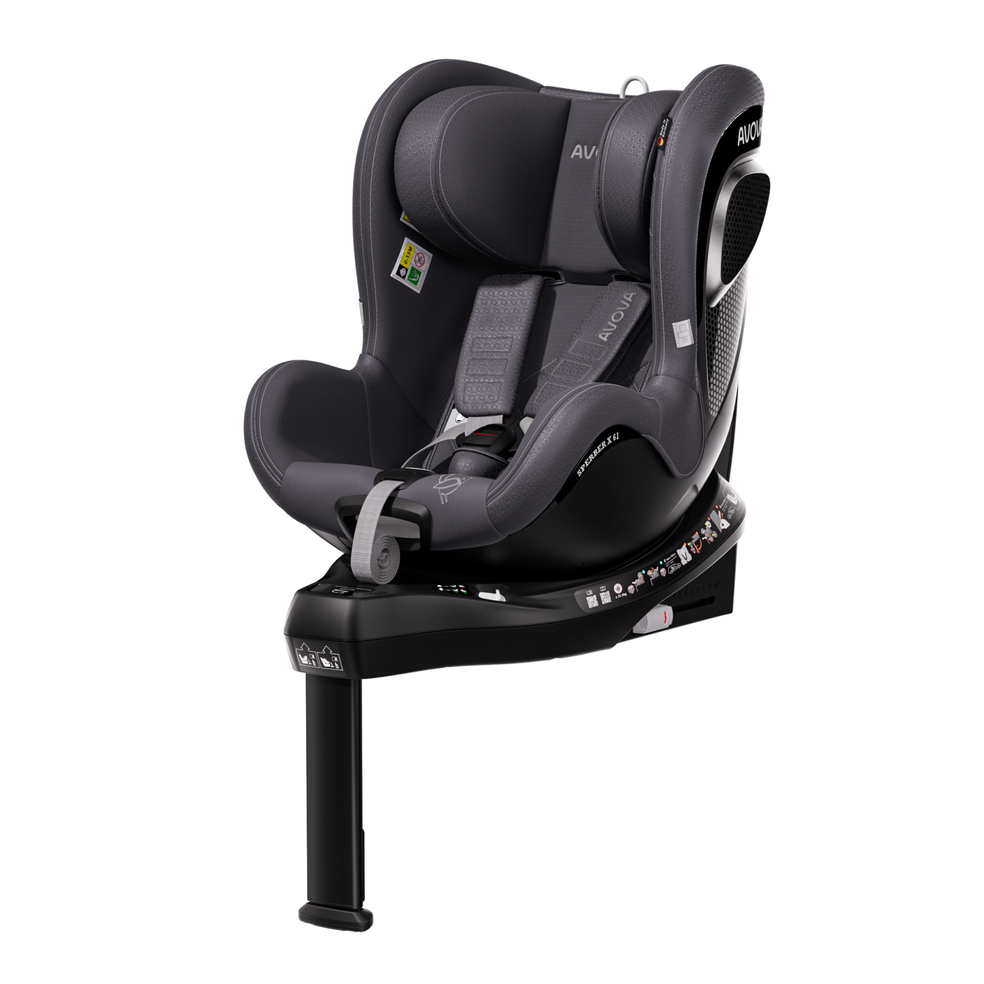 avova-sperber-x-61-kindersitz-polar-grey-i-size-mit-isofix image 2