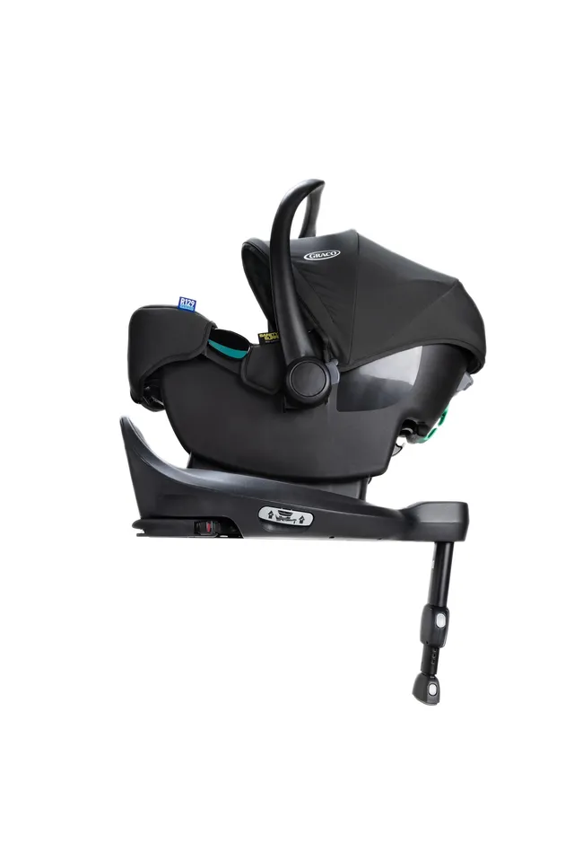 graco-snuglite-i-size-babyschale-midnight-mit-snugturn-basis image 1